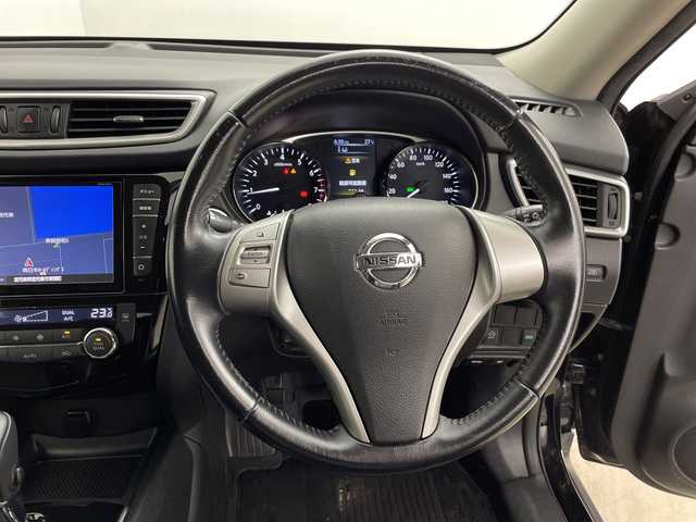 日産 エクストレイル 20X エマージェンシーブレーキ 鹿児島県 2014(平26)年 7.4万km ダイヤモンドブラック 純正9インチナビ/（AM/FM/CD/DVD/Bluetooth）/フルセグテレビ/バックカメラ/フリップダウンモニター/エマージェンシーブレーキ/レーンキープアシスト/カプロンシート/シートヒーター/純正フロアマット/純正ドアバイザー/スマートキー /スペアキー/LEDヘッドライト