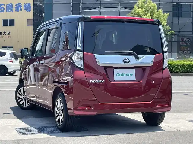 トヨタ ルーミー カスタムG 愛媛県 2021(令3)年 3.7万km ブラックマイカメタリック/ファイアークォーツレッドメタリック 登録時走行距離:36828km/純正メモリナビ/AM/FM/CD/DVD/フルセグTV/SD/Bluetooth/バックカメラ/前後ドライブレコーダー/ETC/アイドリングストップ/衝突軽減システム/横滑り防止装置/レーダークルーズコントロール/LEDヘッドライト/オートライト/両側パワースライドドア/エンジンスタートボタン/スマートキー/純正アルミホイール/コーナーセンサー/HAC