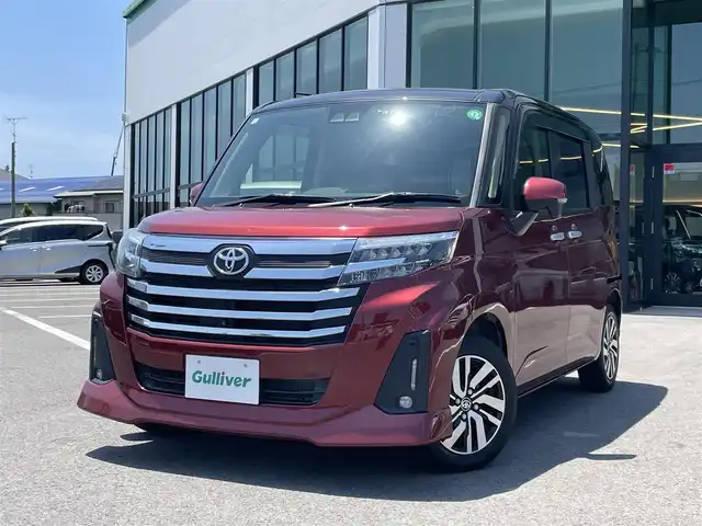 トヨタ ルーミー カスタムG 愛媛県 2021(令3)年 3.7万km ブラックマイカメタリック/ファイアークォーツレッドメタリック 登録時走行距離:36828km/純正メモリナビ/AM/FM/CD/DVD/フルセグTV/SD/Bluetooth/バックカメラ/前後ドライブレコーダー/ETC/アイドリングストップ/衝突軽減システム/横滑り防止装置/レーダークルーズコントロール/LEDヘッドライト/オートライト/両側パワースライドドア/エンジンスタートボタン/スマートキー/純正アルミホイール/コーナーセンサー/HAC