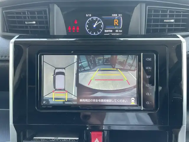 トヨタ ルーミー カスタムG 愛媛県 2021(令3)年 3.7万km ブラックマイカメタリック/ファイアークォーツレッドメタリック 登録時走行距離:36828km/純正メモリナビ/AM/FM/CD/DVD/フルセグTV/SD/Bluetooth/バックカメラ/前後ドライブレコーダー/ETC/アイドリングストップ/衝突軽減システム/横滑り防止装置/レーダークルーズコントロール/LEDヘッドライト/オートライト/両側パワースライドドア/エンジンスタートボタン/スマートキー/純正アルミホイール/コーナーセンサー/HAC