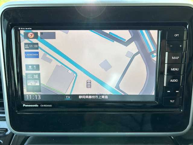 スズキ スペーシア カスタム HYBRID XS 静岡県 2018(平30)年 8.1万km ピュアホワイトP 社外ナビ/BT接続/フルセグTV/バックカメラ/プッシュスタート/両側パワースライドドア/ビルトインETC/純正AW/純正フロアマット/オートマチックハイビーム/シートヒーター/スペアキー×１