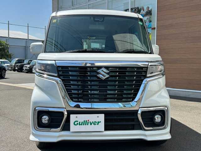 スズキ スペーシア カスタム HYBRID XS 静岡県 2018(平30)年 8.1万km ピュアホワイトP 社外ナビ/BT接続/フルセグTV/バックカメラ/プッシュスタート/両側パワースライドドア/ビルトインETC/純正AW/純正フロアマット/オートマチックハイビーム/シートヒーター/スペアキー×１
