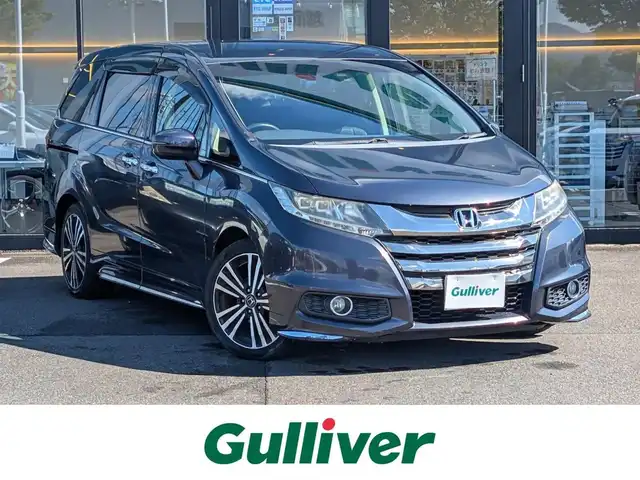 ホンダ オデッセイ アブソルート EX 福井県 2013(平25)年 9.4万km グラマラスモーブP 純正ナビ/フルセグテレビ/バックカメラ/両側パワースライドドア/ブラインドスポットモニター/クルーズコントロール/横滑り防止装置/アイドリングストップ/レーンキープアシスト/盗難防止装置/前後コーナーセンサー/ETC/純正フロアマット/エンジンスタートボタン/ハーフレザーシート/ダブル＋サイドエアバッグ/カーテンエアバッグ/LEDヘッドライト/純正18インチAW/スマートキー