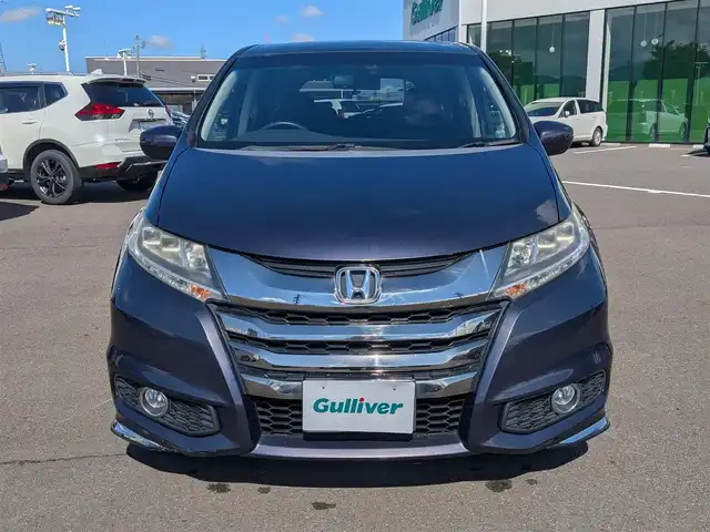 ホンダ オデッセイ アブソルート EX 福井県 2013(平25)年 9.4万km グラマラスモーブP 純正ナビ/フルセグテレビ/バックカメラ/両側パワースライドドア/ブラインドスポットモニター/クルーズコントロール/横滑り防止装置/アイドリングストップ/レーンキープアシスト/盗難防止装置/前後コーナーセンサー/ETC/純正フロアマット/エンジンスタートボタン/ハーフレザーシート/ダブル＋サイドエアバッグ/カーテンエアバッグ/LEDヘッドライト/純正18インチAW/スマートキー