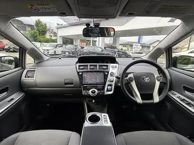 トヨタ プリウス α S 熊本県 2013(平25)年 7.9万km グレーメタリック アルパイン9型ナビ（EX009V)/【フルセグTV/CD/DVD/Bluetooth】/バックカメラ/純正16インチAW/ビルトインETC/プッシュスタート/スマートキー/ウィンカーミラー/オートライト/カーテンエアバック/純正フロアマット/保証書/取扱説明書