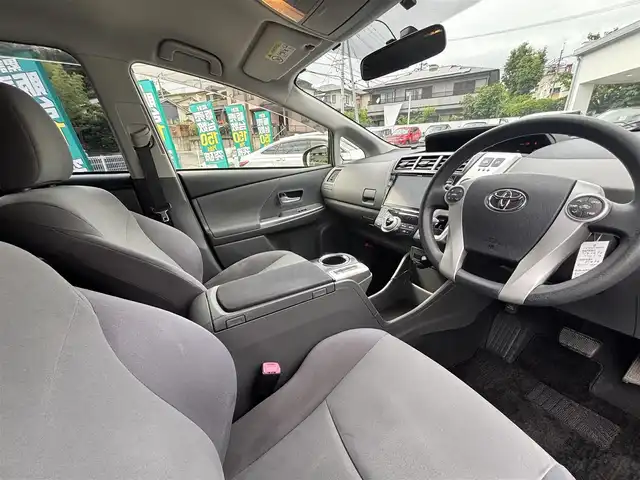 トヨタ プリウス α S 熊本県 2013(平25)年 7.9万km グレーメタリック アルパイン9型ナビ（EX009V)/【フルセグTV/CD/DVD/Bluetooth】/バックカメラ/純正16インチAW/ビルトインETC/プッシュスタート/スマートキー/ウィンカーミラー/オートライト/カーテンエアバック/純正フロアマット/保証書/取扱説明書