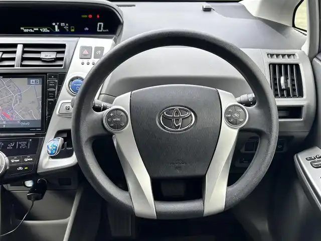 トヨタ プリウス α S 熊本県 2013(平25)年 7.9万km グレーメタリック アルパイン9型ナビ（EX009V)/【フルセグTV/CD/DVD/Bluetooth】/バックカメラ/純正16インチAW/ビルトインETC/プッシュスタート/スマートキー/ウィンカーミラー/オートライト/カーテンエアバック/純正フロアマット/保証書/取扱説明書