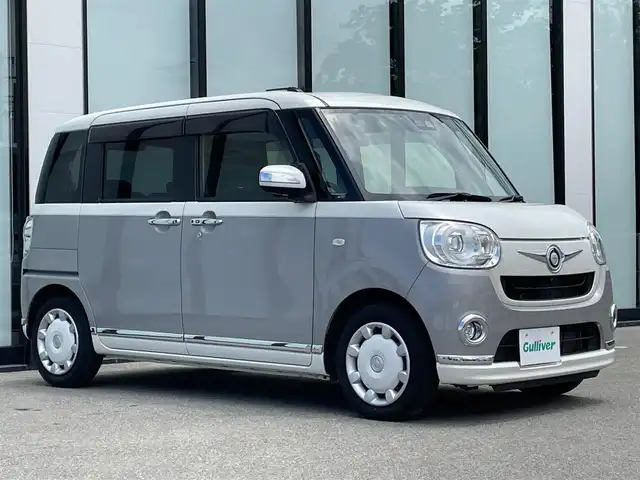 ダイハツ ムーヴ キャンバス G ブラックインテリア リミテッド SAⅢ 大阪府 2020(令2)年 4.9万km パールホワイトⅢ/スムースグレーマイカメタリック 2トーン 社外ナビ/   フルセグTV/CD/DVD/Bluetooth/USB/全方位モニター/衝突軽減ブレーキ/横滑り防止装置/両側パワースライドドア/アイドリングストップ/オートマチックハイビーム/ステアリングスイッチ/ドライブレコーダー/純正フロアマット/プッシュスタート/スマートキー/ＥＴＣ/ＬＥＤライト
