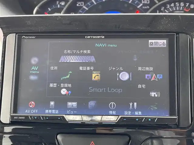 ダイハツ タント カスタム X トップED SAⅡ 青森県 2015(平27)年 7.3万km 白 4WD/社外ナビ/バックカメラ/フルセグTV/衝突軽減ブレーキ/片側パワースライドドア/オートライト/ETC