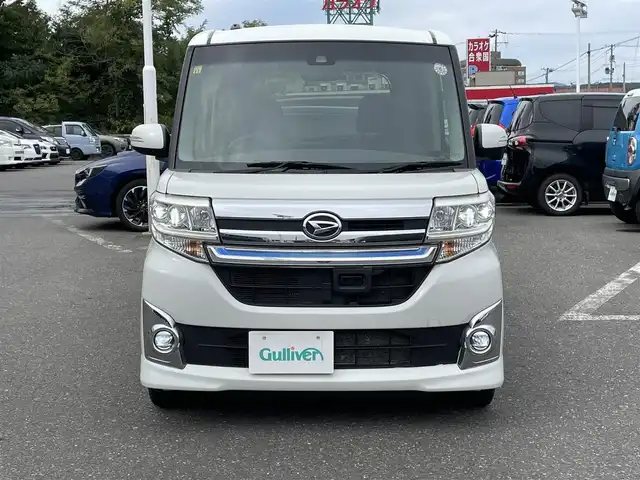 ダイハツ タント カスタム X トップED SAⅡ 青森県 2015(平27)年 7.3万km 白 4WD/社外ナビ/バックカメラ/フルセグTV/衝突軽減ブレーキ/片側パワースライドドア/オートライト/ETC