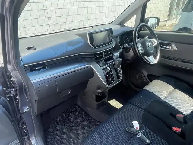 ダイハツ ムーヴ カスタム RS SA 宮崎県 2015(平27)年 7.7万km メテオライトグレーイリュージョナルP 純正ナビゲーション（NSZP-W65DE）/　AM FM CD DVD TV BT/ドライブレコーダー/バックカメラ/スマートアシスト/アイドリングストップ/ETC車載器/純正アルミホイール/横滑り防止装置/オートエアコン/スマートキー/プッシュスタート/パワーウィンドウ