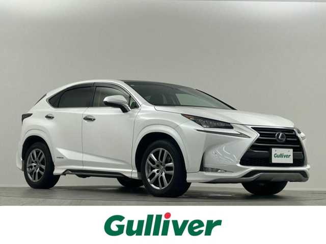 レクサス ＮＸ 300h バージョンL 埼玉県 2014(平26)年 7.8万km ソニッククォーツ パノラマムーンルーフ モデリスタ　3眼ヘッドライト　純正ナビ Bluetooth CD/DVD 電動リアゲート 電動格納シート 温シート 冷シート レザーシート レーダークルーズコントロール コーナーセンサー スペアキー HUD