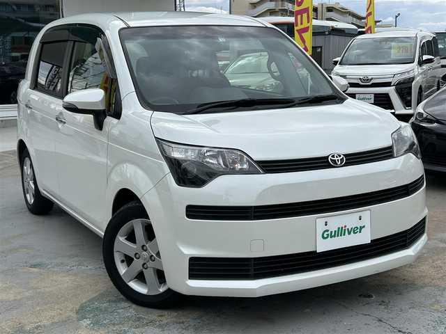 トヨタ スペイド G 大分県 2014(平26)年 5.1万km ホワイトパールクリスタルシャイン  ワンオーナー/ 社外メモリナビ/　・フルセグTV/　・BTオーディオ/　・CD/DVD再生/　・AM/FM/　・バックカメラ/ 片側パワースライドドア/ 運転席シートヒーター/ 横滑り防止装置/ ETC/ 12Vシガーソケット/ 純正フロアマット/ 電動格納ミラー/ KENWOODツィータースピーカー/ クラリオンサブウーファー/ 純正15インチアルミホイール/ ドアバイザー