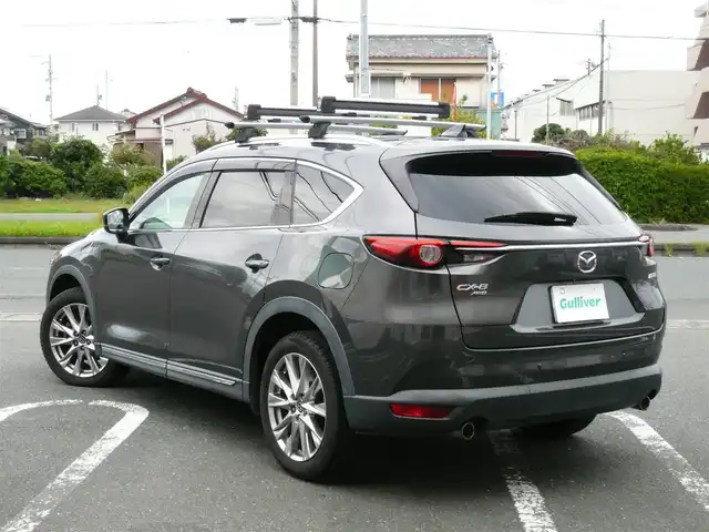 マツダ ＣＸ－８ XD Lパッケージ 静岡県 2017(平29)年 17.6万km マシーングレープレミアムM 純正メーカーオプションナビ/BOSEサウンドシステム/フルセグテレビ/Bluetooth/DVD再生/AUX・USB/全周囲カメラ/車間認知支援システム/スマートシティブレーキ/ブラインドスポット/レーンキープアシスト/交通標識認識システム/ドライバーアテンションアラート/ヘッドアップディスプレイ/レーダークルーズコントロール/THULEルーフキャリア/パワーバックドア/ステアリングヒーター/シートヒーター/パワーシート/レザーシート/オートライト/オートハイビーム/LEDヘッドライト/オートワイパー/ETC