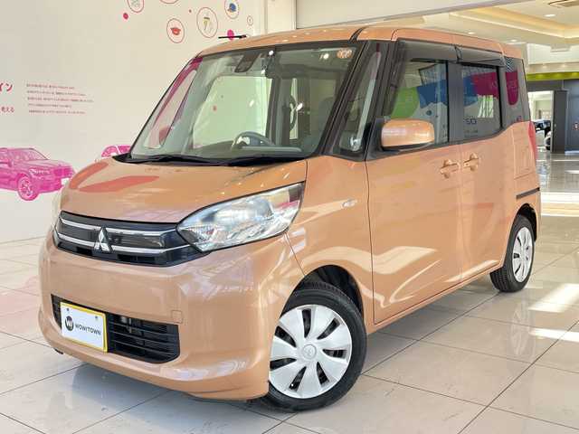 三菱 ｅＫスペース G e－アシスト 埼玉県 2015(平27)年 3.8万km アンティークゴールドM 衝突軽減ブレーキ /ナビ/　　CD/DVD/BT/ワンセグ/片側パワースライドドア /禁煙車