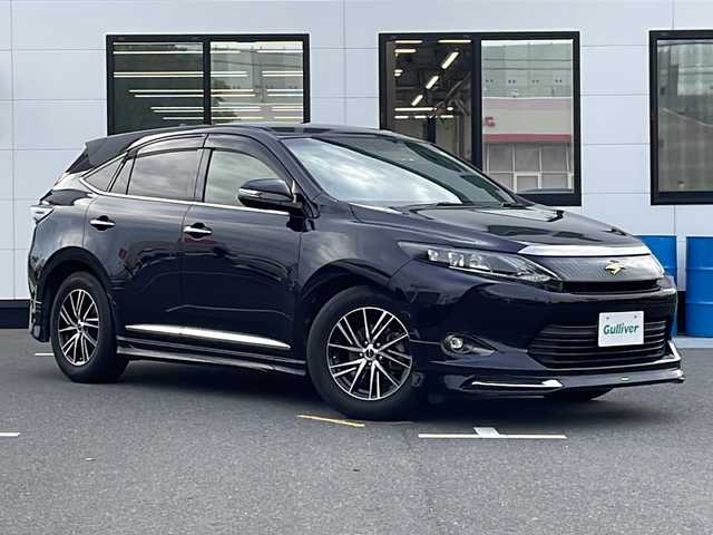 トヨタ ハリアー エレガンス 山口県 2015(平27)年 7.1万km スパークリングブラックパールクリスタルシャイン モデリスタフルエアロ/ALPINE9インチナビ　【EX900】/・Bluetooth接続/・フルセグテレビ/・DVD再生機能有/バックカメラ/ビルトインETC/ハーフシート/パワーシートD席/スマートキー/プッシュスタート/スペアキー1本/純正フロアマット/ローダウン　【RSR】/ドアバイザー/ウィンカーミラー/保証書