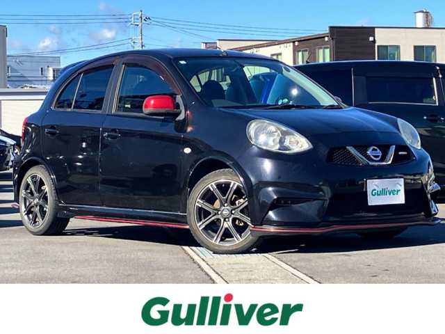 日産 マーチ ニスモ 静岡県 2017(平29)年 5.5万km ピュアブラック エンジンスタートボタン/パワーステアリング/パワーウィンドウ/保証書/取扱説明書/記録簿/アイドリングストップ/スマートキー/スペアキー1本/オートエアコン/ETC/SDナビ（CD/DVD/BT/フルセグ）/純正フロアマット/布シート/純正アルミホイール/ABS/横滑り防止装置/オートライト/LEDヘッドライト/Wエアバッグ