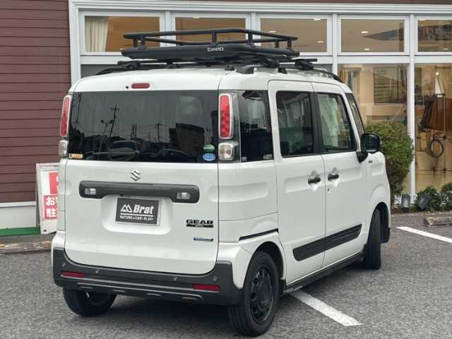 スズキ スペーシア ギア HYBRID XZターボ 栃木県 2020(令2)年 6.3万km ピュアホワイトP ワンオーナー/純正8インチナビ/（CD/DVD/BT/フルセグTV）/全方位カメラ/両側パワースライドドア/ベットキット/クルーズコントロール/パドルシフト/前席シートヒーター/ステアリングスイッチ/ルーフキャリア＆ラック/ロールサンシェイド/ドライブレコーダー