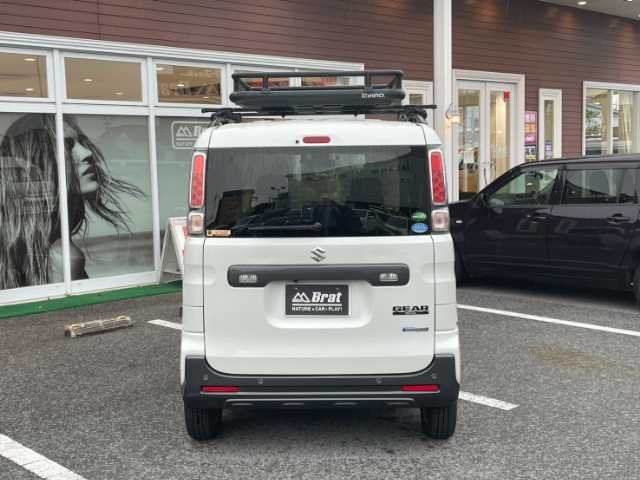 スズキ スペーシア ギア HYBRID XZターボ 栃木県 2020(令2)年 6.3万km ピュアホワイトP ワンオーナー/純正8インチナビ/（CD/DVD/BT/フルセグTV）/全方位カメラ/両側パワースライドドア/ベットキット/クルーズコントロール/パドルシフト/前席シートヒーター/ステアリングスイッチ/ルーフキャリア＆ラック/ロールサンシェイド/ドライブレコーダー