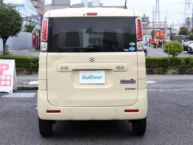 スズキ スペーシア HYBRID G 神奈川県 2019(令1)年 1.6万km シフォンアイボリーM ワンオーナー /バックカメラ/ETC /社外メモリナビ/Bluetoothオーディオ/DVDナビ/フルセグテレビ//アイドリングストップ/ドアバイザー/プッシュスタート/純正フロアマット/保証書/取説/スペアキー/記録簿(R2/3/4/5/6/全ディーラー)