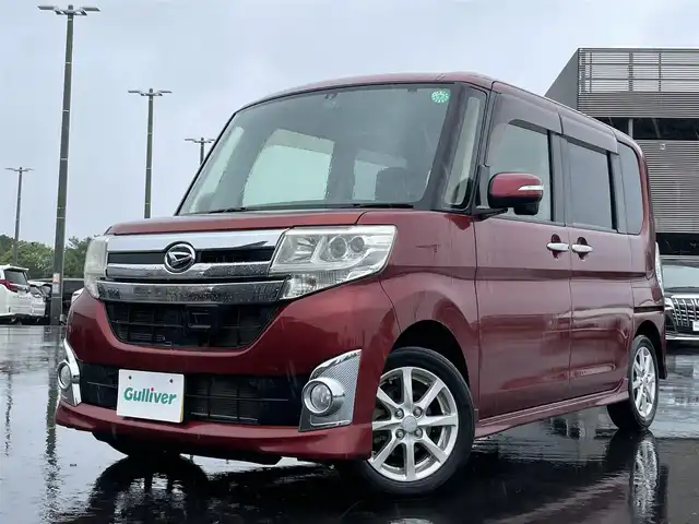 ダイハツ タント カスタム X SA 千葉県 2013(平25)年 5.8万km ファイアークォーツレッドM ユーザー買取車/禁煙車/社外オーディオディスプレイ/・SPH-DA99/・Bluetooth/CD/Radio/片側パワースライドドア/衝突被害軽減ブレーキ/横滑り防止装置/ステアリングリモコン/HIDオートライト/フロントフォグ/スマートキー/スペアキー