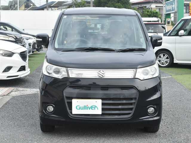 スズキ ワゴンＲ スティングレー T 神奈川県 2013(平25)年 4.8万km ブルーイッシュブラックパール3 メモリナビ/フルセグテレビ/プッシュスタート/スマートキー/ETC/HID/黒革調シートカバー/記録(H.25.26.27.30.R.2.4.5)