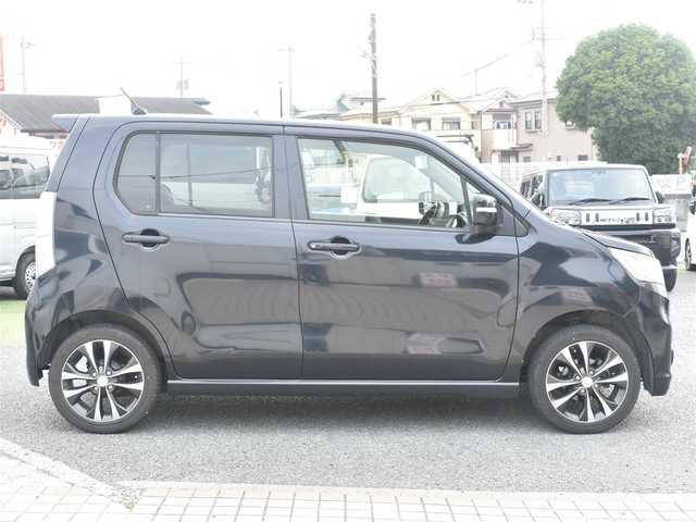 スズキ ワゴンＲ スティングレー T 神奈川県 2013(平25)年 4.8万km ブルーイッシュブラックパール3 メモリナビ/フルセグテレビ/プッシュスタート/スマートキー/ETC/HID/黒革調シートカバー/記録(H.25.26.27.30.R.2.4.5)