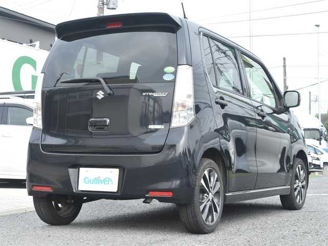 スズキ ワゴンＲ スティングレー T 神奈川県 2013(平25)年 4.8万km ブルーイッシュブラックパール3 メモリナビ/フルセグテレビ/プッシュスタート/スマートキー/ETC/HID/黒革調シートカバー/記録(H.25.26.27.30.R.2.4.5)