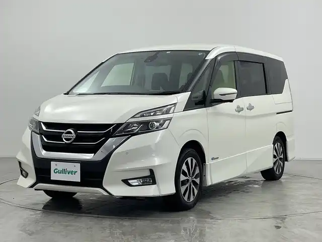 日産 セレナ ハイウェイスター Vセレクション 群馬県 2018(平30)年 7.9万km ブリリアントホワイトパール 純正９型ナビ　純正１１型後席モニター　全周囲カメラ　プロパイロット　両側電動スライドドア　電子ミラー　　アダプティブクルーズコントロール　純正ドラレコ　ＥＴＣ　衝突被害軽減ブレーキ　ＬＥＤ　禁煙
