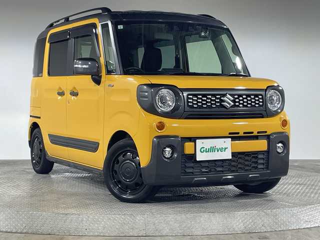 スズキ スペーシア ギア HYBRID XZ 神奈川県 2021(令3)年 4.2万km アクティブイエロー/ガンメタリック2トーン スズキセーフティサポート/SDナビ/Bluetooth/フルセグ/CD DVD/バックカメラ/シートヒーター/両側パワースライドドア/アイドリングストップ/コーナーセンサー/革巻きステアリング/ステアリングスイッチ/オートライト/ETC/ドライブレコーダー/スマートキー/プッシュスタート/スペアキー/プッシュスタート/LEDヘッドライト/フォグランプ/ルーフレール/純正フロアマット/純正バイザー