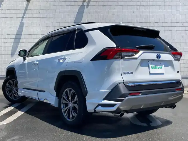 トヨタ ＲＡＶ４ ハイブリットG 静岡県 2023(令5)年 3.9万km プラチナホワイトパールマイカ Toyota Safety Sense/純正10.5インチナビ/　AM FM Bluetooth USB AppleCarPlay AndroidAuto/フルセグTV/ビルトインETC2.0/アラウンドビューモニター/LEDオートヘッドライト/レーダークルーズコントロール/ブラックレザーシート/シートヒーター/シートベンチレーション(前席)/パワーシート(運転席)/モデリスタフルエアロ/ワンオーナー/ムーンルーフ