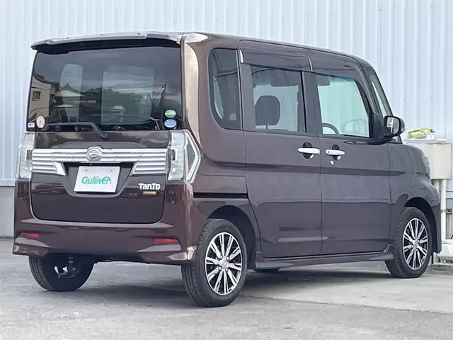 ダイハツ タント カスタムX トップED VS SAⅢ 愛媛県 2019(令1)年 2.3万km プラムブラウンクリスタルマイカ 純正ナビ　/全方位カメラ　/両側パワースライドドア　/衝突被害軽減装置　/横滑り防止装置　/アイドリングストップ　/オートハイビーム　/Ｄ／Ｎ席シートヒーター　/電格ミラー　/ＥＴＣ　/ドアバイザー　/現状サマー(純正AW)(155/65/R14)/BRIDGESTONE NEWNO