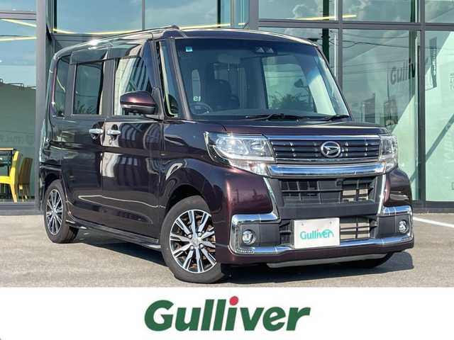 ダイハツ タント カスタムX トップED VS SAⅢ 愛媛県 2019(令1)年 2.3万km プラムブラウンクリスタルマイカ 純正ナビ　/全方位カメラ　/両側パワースライドドア　/衝突被害軽減装置　/横滑り防止装置　/アイドリングストップ　/オートハイビーム　/Ｄ／Ｎ席シートヒーター　/電格ミラー　/ＥＴＣ　/ドアバイザー　/現状サマー(純正AW)(155/65/R14)/BRIDGESTONE NEWNO