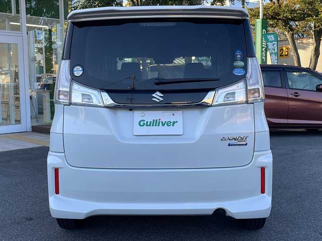 スズキ ソリオ バンディット HV MV Dカメラ ブレーキS 鳥取県 2018(平30)年 5.5万km ピュアホワイトP 登録時走行距離：54261km/4WD/ディーラー純正ケンウッド製8型メモリナビ/　CD DVD BT フルセグTV/バックカメラ/パワースライドドア/デュアルカメラブレーキサポート/クルーズコントロール/LEDヘッドライト/オートライト/フォグランプ/シートヒーター/ロールサンシェード/ISOFIX/シート下収納/革巻きステアリング/ステアリングスイッチ/プッシュスタート/スマートキー/スペアキー/新車時保証書