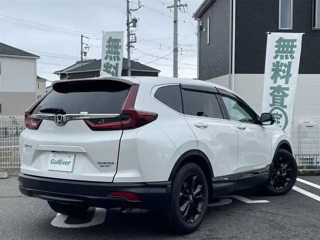ホンダ ＣＲ－Ｖ ハイブリッド e:HEV EX ブラックED 三重県 2022(令4)年 1.7万km プラチナホワイトパール 登録時16498km/ワンオーナー/SR/黒革シート/禁煙車/純正ナビ/（AM/FM/TV/Bluetooth/CD/DVD）/フルセグTV/バックカメラ/ビルトインETC2.0/レーダークルーズコントロール/ステアリングスイッチ/パドルシフト/オートライト/シートメモリー/パワーシート/シートヒーター/ステアリングヒーター/パワーバックドア/ドラレコ/衝突軽減システム/レーンキープアシスト/コーナーセンサー/BSM/純正フロアマット/純正アルミ/プッシュスタート/スペアキー