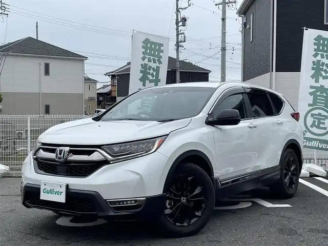 ホンダ ＣＲ－Ｖ ハイブリッド e:HEV EX ブラックED 三重県 2022(令4)年 1.7万km プラチナホワイトパール 登録時16498km/ワンオーナー/SR/黒革シート/禁煙車/純正ナビ/（AM/FM/TV/Bluetooth/CD/DVD）/フルセグTV/バックカメラ/ビルトインETC2.0/レーダークルーズコントロール/ステアリングスイッチ/パドルシフト/オートライト/シートメモリー/パワーシート/シートヒーター/ステアリングヒーター/パワーバックドア/ドラレコ/衝突軽減システム/レーンキープアシスト/コーナーセンサー/BSM/純正フロアマット/純正アルミ/プッシュスタート/スペアキー