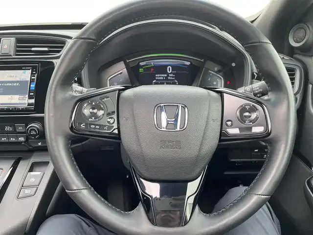 ホンダ ＣＲ－Ｖ ハイブリッド e:HEV EX ブラックED 三重県 2022(令4)年 1.7万km プラチナホワイトパール 登録時16498km/ワンオーナー/SR/黒革シート/禁煙車/純正ナビ/（AM/FM/TV/Bluetooth/CD/DVD）/フルセグTV/バックカメラ/ビルトインETC2.0/レーダークルーズコントロール/ステアリングスイッチ/パドルシフト/オートライト/シートメモリー/パワーシート/シートヒーター/ステアリングヒーター/パワーバックドア/ドラレコ/衝突軽減システム/レーンキープアシスト/コーナーセンサー/BSM/純正フロアマット/純正アルミ/プッシュスタート/スペアキー