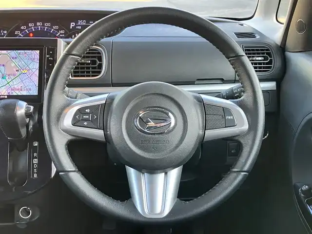 ダイハツ タント カスタム RS トップED SA Ⅲ 静岡県 2018(平30)年 3.4万km パールホワイトⅢ エンジンスタートボタン/保証書/記録簿/取扱説明書/パワーステアリング/パワーウィンドウ/アイドリングストップ/ターボ/スマートキー/スペアキー1本/オートエアコン/USB入力端子/HDMI/ETC/純正8型ナビ（CD/DVD/BT/フルセグ）/純正フロアマット/ハーフレザーシート/D席シートヒーター/両側パワースライドドア/純正アルミホイール/ABS/横滑り防止装置/コーナーセンサー/レーンキープアシスト/盗難防止装置/オートライト/オートマチックハイビーム/LEDヘッドライト/Wエアバッグ/衝突軽減システム