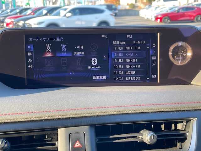 レクサス ＵＸ 250h Fスポーツ 静岡県 2020(令2)年 4.9万km ホワイトノーヴァガラスフレーク ●10.3インチ純正ナビ/(フルセグ/CD/DVD/Bluetooth/AUX)/●レザーシート/●前席パワーシート/(運転席シートメモリ付き)/●前席シートヒーター＆エアシート/●バックカメラ/●レクサスセーフティ/●レーダークルーズコントロール/●ブラインドスポットモニター/●プリクラッシュセーフティー/●レーンキープアシスト/●前後クリアランスソナー/●電動パーキングブレーキ/●オートブレーキホールド/●LEDヘッドライト＆フォグランプ/●オートライト/●オートマチックハイビーム/●革巻きステアリング/●ステアリングスイッチ/●ステアリングヒーター/●ETC2.0/●前後ドライブレコーダー/●電動リアゲート/●パドルシフト/●スマートキー/●カードキー有/●プッシュスタート/●純正18インチアルミホイール/●ダブル＋サイド＋ニーSRS＋ABS