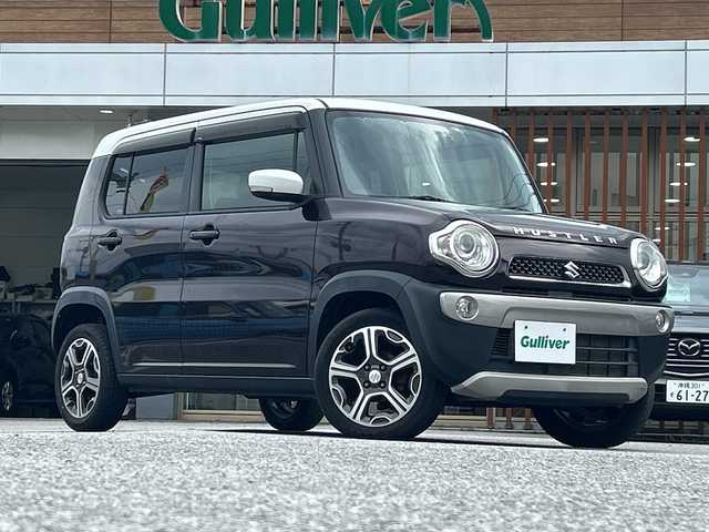 スズキ ハスラー X 沖縄県 2018(平30)年 6.5万km ムーンライトバイオレットパールメタリック/ホワイト2トーンルーフ 社外ナビ・TV・Bluetooth・CD・DVD/シートヒーター/オートライト/衝突軽減システム/レーンキープアシスト/ステアリングスイッチ/アイドリングストップ/スマートキー