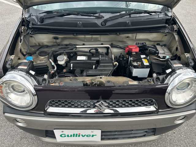 スズキ ハスラー X 沖縄県 2018(平30)年 6.5万km ムーンライトバイオレットパールメタリック/ホワイト2トーンルーフ 社外ナビ・TV・Bluetooth・CD・DVD/シートヒーター/オートライト/衝突軽減システム/レーンキープアシスト/ステアリングスイッチ/アイドリングストップ/スマートキー