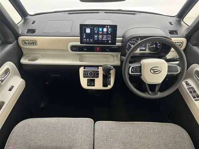 ダイハツ ムーヴ キャンバス ストライプス G 愛知県 2023(令5)年 1.9万km シャイニングホワイトパール/レイクブルーメタリック ワンオーナー/純正ディスプレイオーディオ/パノラマモニター/両側パワースライドドア/スマートアシスト/・衝突被害軽減ブレーキ/・誤発進抑制/・オートハイビーム/・車線逸脱警報/・ふらつき警報/・先行車発進お知らせ/・標識認識機能/LEDヘッドライト/電動パーキングブレーキ/ブレーキホールド/保証書/取扱説明書/スペアキー