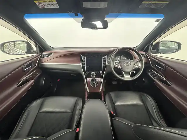 トヨタ ハリアー ハイブリッド プレミアム アドバンスドP 道央・札幌 2016(平28)年 7.7万km ブラッキッシュアゲハガラスフレーク ・４WD/・モデリスタエアロ/・MOP８インチSDナビ/　CD/DVD/USB/SD/BT/フルセグTV/・TV-Kit/・ステアリングスイッチ/・パノラミックビューモニター/・ビルトインETC/・アダプティブクルーズコントロール/・衝突軽減被害ブレーキ/・レーンキープアシスト/・クリアランスソナー/・アイドリングストップ/・横滑り防止装置/・ABS/・オートマチックハイビーム/・オートライト/・LEDヘッドライト/・フォグランプ/・パワーバックドア/・ハーフレザーシート/・D席パワーシート/・純正フロアマット/・プッシュスタート/・スマートキー/・取/保/記