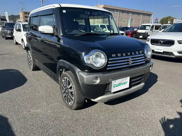 スズキ ハスラー Jスタイル Ⅱ 広島県 2017(平29)年 9.4万km ブルーイッシュブラックパール ワンオーナー/衝突軽減ブレーキ/レーンキープアシスト/社外メモリーナビ/ワンセグTV/【NR-MZ03】/社外CD/DVD/Bluetooth/AUX端子/バックカメラ/純正15インチアルミ/ハーフレザーシート/シートヒーター/スマートキー/革巻きステアリング/電動格納ウィンカーミラー/LEDヘッドライト/純正フロアマット/保証書/取扱説明書