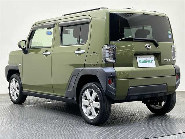 ダイハツ タフト G 愛媛県 2020(令2)年 3.9万km フォレストカーキメタリック ・ナビ（フルセグＴＶ・ＢＴ・ＣＤ・ＤＶＤ・ＦＭ・ＡＭ・ＳＤ・ＵＳＢ）　/・バックカメラ　/・ＥＴＣ　/・前後ドラレコ　/・ガラスルーフ　/・ＤＮ席シートヒーター　/・ＵＳＢ充電　/・衝突軽減ブレーキ　/・レーンキープアシスト/・前後コーナーセンサー/・スペアキー
