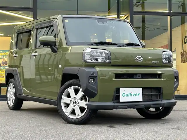 ダイハツ タフト G 愛媛県 2020(令2)年 3.9万km フォレストカーキメタリック KENWOOD7型ナビ(フルセグTV/BT)/バックカメラ/スカイルーフ/前後ドライブレコーダー/前席シートヒーター/スマートアシスト/クリアランスソナー/衝突被害軽減装置/車線逸脱防止装置/電動パーキングブレーキ/AutoHold/LEDヘッドライト/オートライト/アイドリングストップ/ルーフレール/電格ミラー/ステアリングリモコン/シガーソケット/ドアバイザー/現状サマー(純正AW)(165/65/R15)/KUMHO ecowing ES31