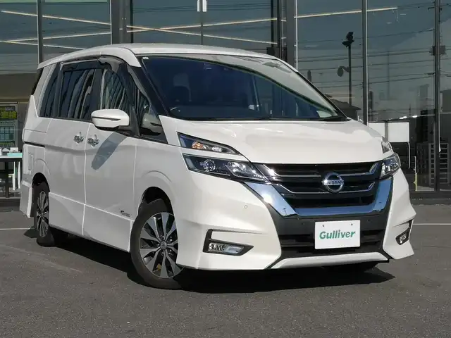 日産 セレナ ハイウェイスター プロパイロットED 茨城県 2017(平29)年 8万km ブリリアントホワイトパール 純正ナビ/【iPod・SD・AM・FM・TV・ウォークマン・USB・BT・CD・DVD・Blu-ray・HDMI・VTR・AUX】/プロパイロット/フリップダウンモニター/レーダークルコン/Bカメラ/ETC/前後ドラレコ/前後コーナーセンサー/両側パワスラ/ブレーキホールド/フロアマット/純正アルミホイール