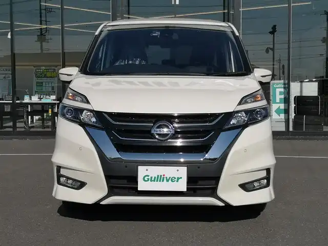 日産 セレナ ハイウェイスター プロパイロットED 茨城県 2017(平29)年 8万km ブリリアントホワイトパール 純正ナビ/【iPod・SD・AM・FM・TV・ウォークマン・USB・BT・CD・DVD・Blu-ray・HDMI・VTR・AUX】/プロパイロット/フリップダウンモニター/レーダークルコン/Bカメラ/ETC/前後ドラレコ/前後コーナーセンサー/両側パワスラ/ブレーキホールド/フロアマット/純正アルミホイール
