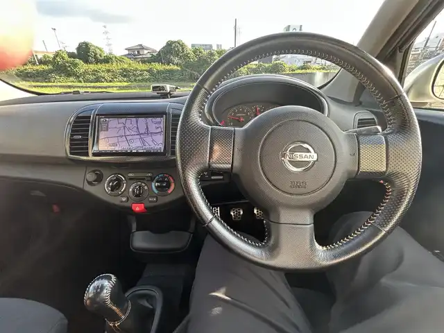 日産 マーチ 12SR 長崎県 2004(平16)年 13.2万km ダイヤモンドシルバー ワンオーナー/社外メモリナビ/（CD/DVD）/リモコンキー/純正15インチAW