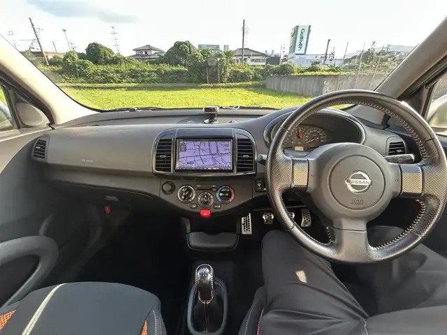 日産 マーチ 12SR 長崎県 2004(平16)年 13.2万km ダイヤモンドシルバー ワンオーナー/社外メモリナビ/（CD/DVD）/リモコンキー/純正15インチAW